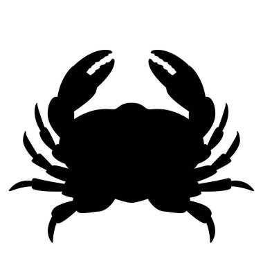 vektör çizim siyah siluet profil yengeç 