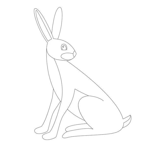 Dibujos animados conejo vector ilustración revestimiento dibujar perfil — Vector de stock