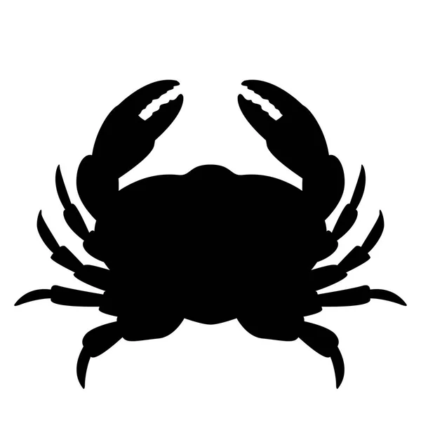 Illustration vectorielle crabe profil silhouette noire — Image vectorielle