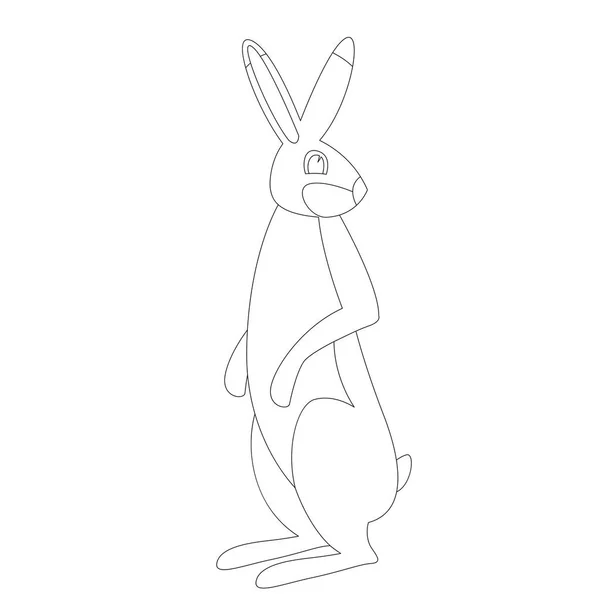 Dessin animé lapin vecteur illustration doublure dessin profil — Image vectorielle