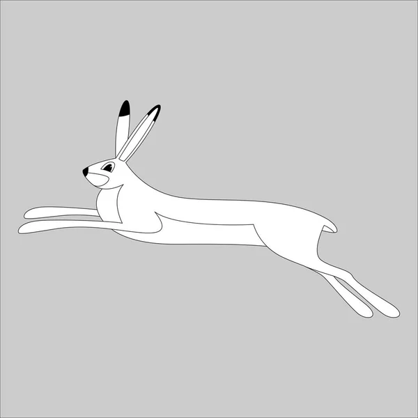 Desenho animado coelho vetor ilustração forro desenhar perfil — Vetor de Stock