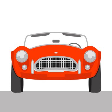 Kırmızı eski model araba vektör çizim 
