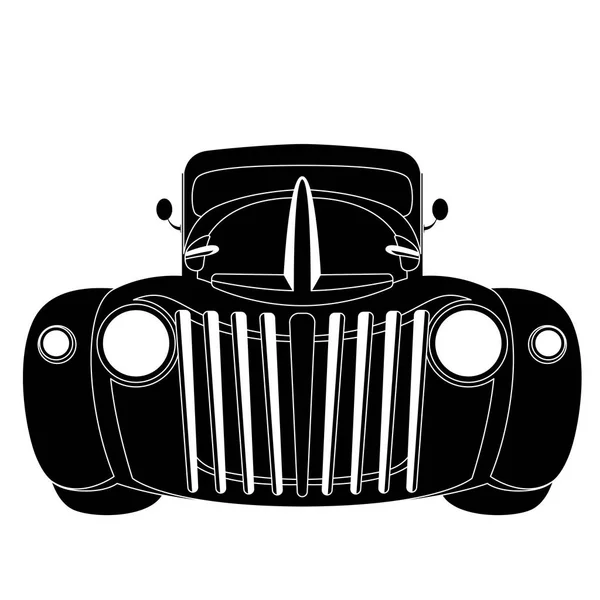 Illustration vectorielle de voiture vintage face avant — Image vectorielle