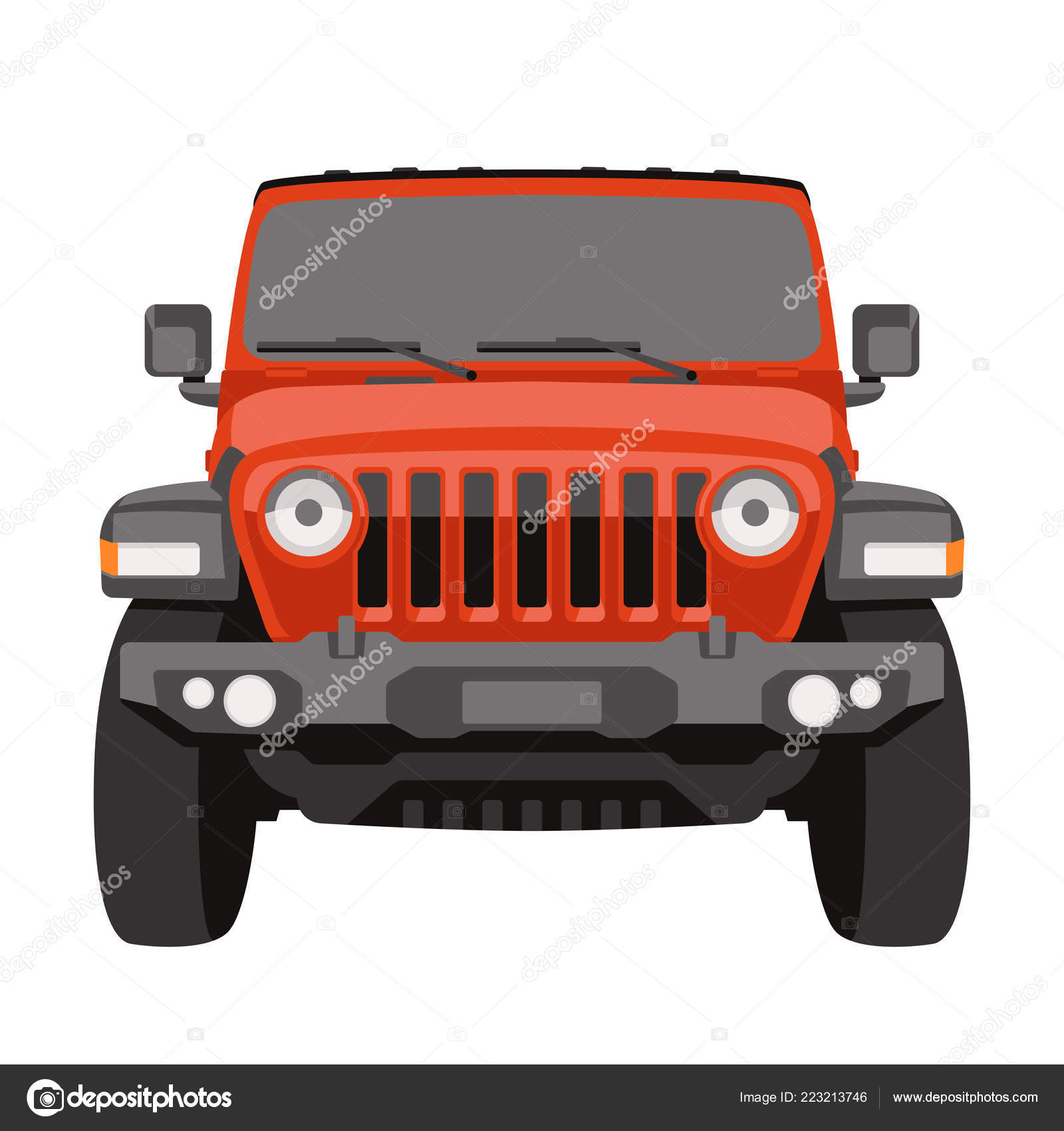 Jeep front imágenes de stock de arte vectorial | Depositphotos