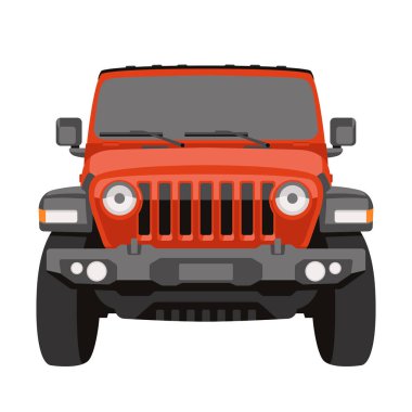 off-road aracı jeep vektör çizim ön