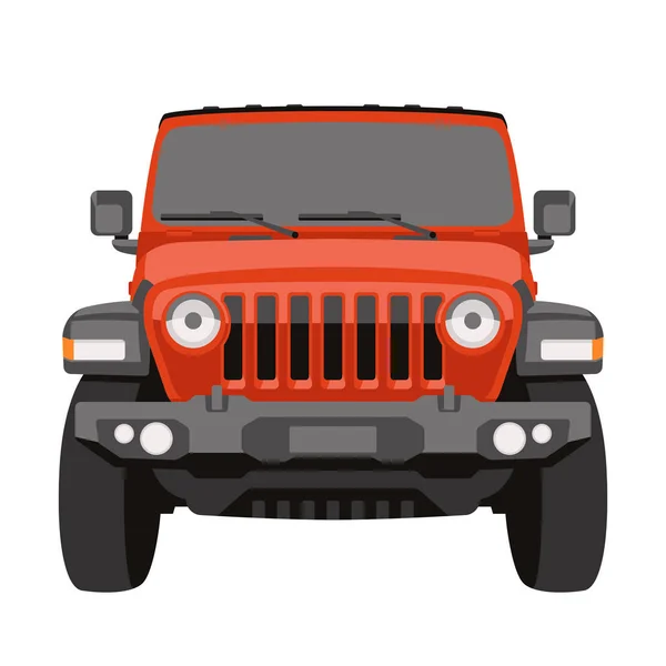 Terénní automobil jeep vektorové ilustrace přední — Stockový vektor