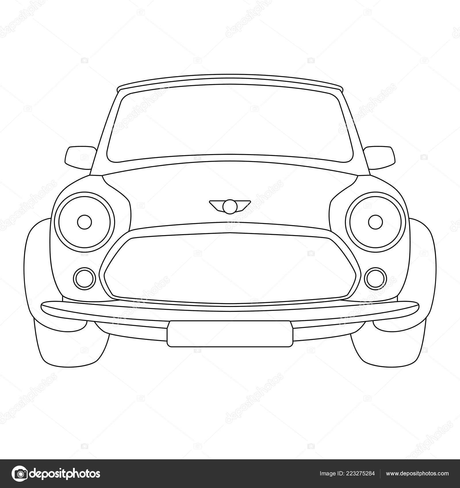 car drawings front view