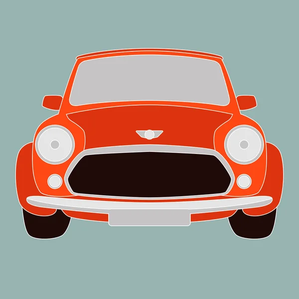 Piros klasszikus autó vektoros illusztráció front — Stock Vector