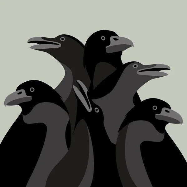 Profilo illustrazione vettoriale corvo corvo — Vettoriale Stock
