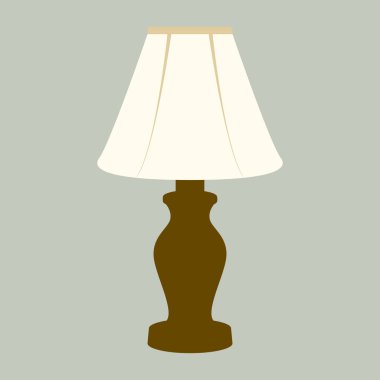 Resepsiyon lambası vintage vektör çizim düz 