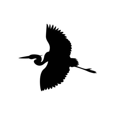 heron çizimde siyah siluet vektör uçan 
