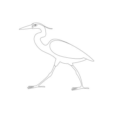 vektör çizim astar yürüyüş heron çizmek 