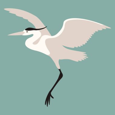 heron vektör çizim düz stil profil uçuyor