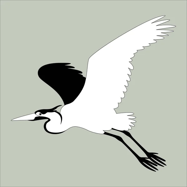 A heron repül vektoros illusztráció profil — Stock Vector