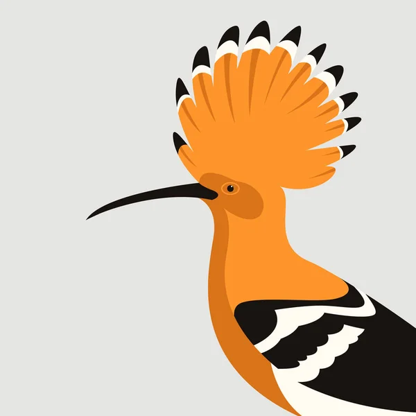 Hoopoe ave vector ilustración plano estilo perfil v — Vector de stock