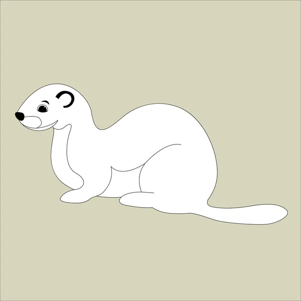 Cartoon weasel vector illustration flat style — Stock Vector