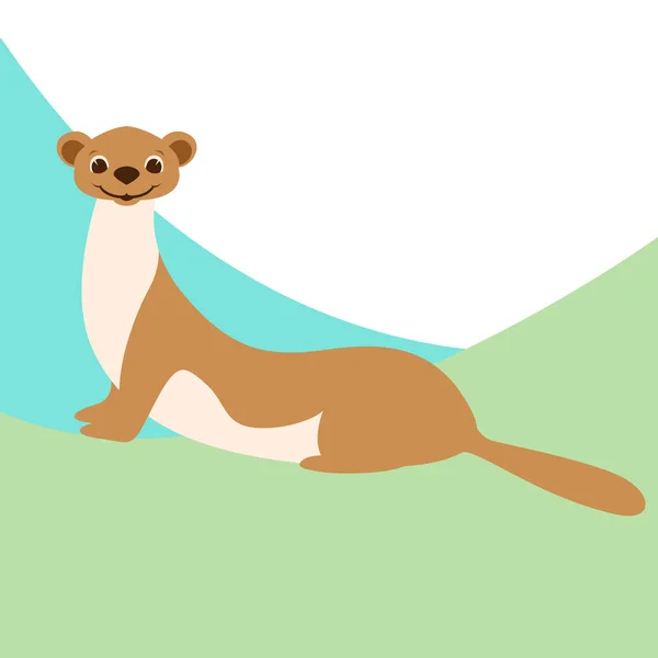 Desenho animado weasel vector ilustração estilo plano —  Vetores de Stock