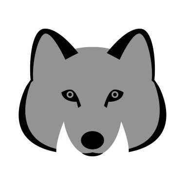 Kurt yüzü vektör çizim düz stil açık 