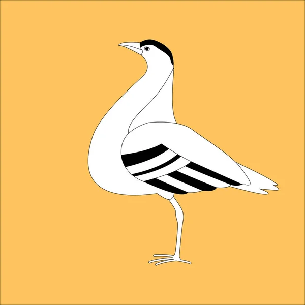 Ωτίς πουλί, στυλιζαρισμένη διανυσματικά εικονογράφηση, προφίλ — Διανυσματικό Αρχείο
