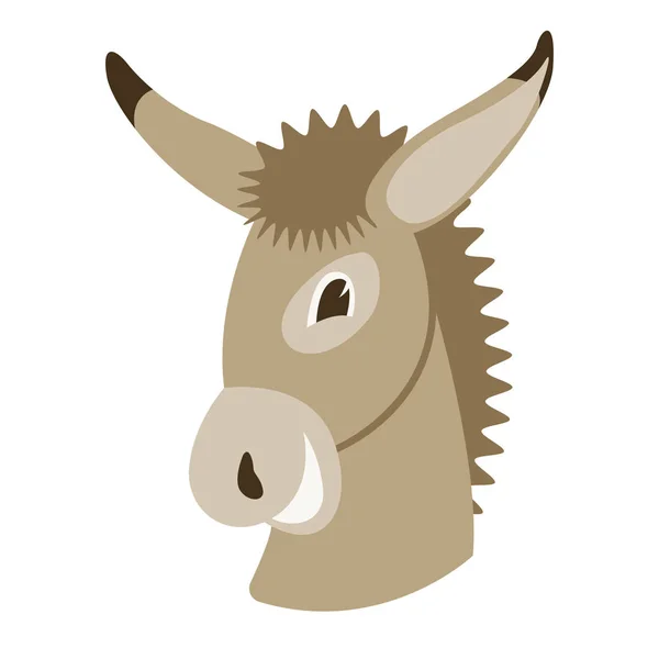 Burro de dibujos animados face.flat estilo . — Archivo Imágenes Vectoriales