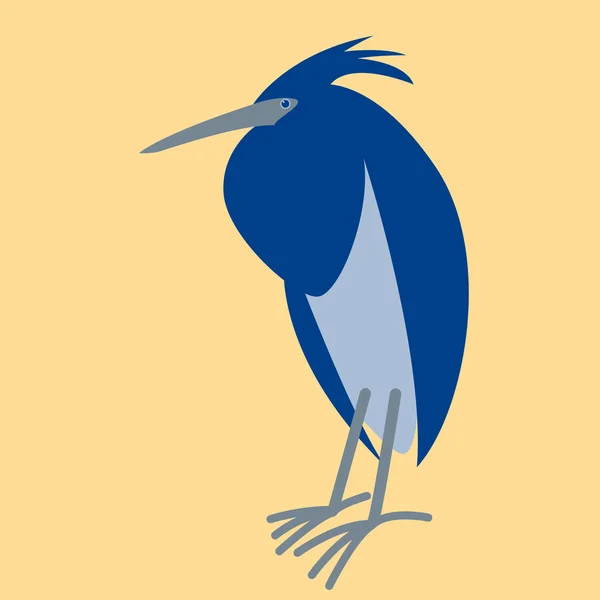 Blue heron vogel, gestileerde vectorillustratie, — Stockvector