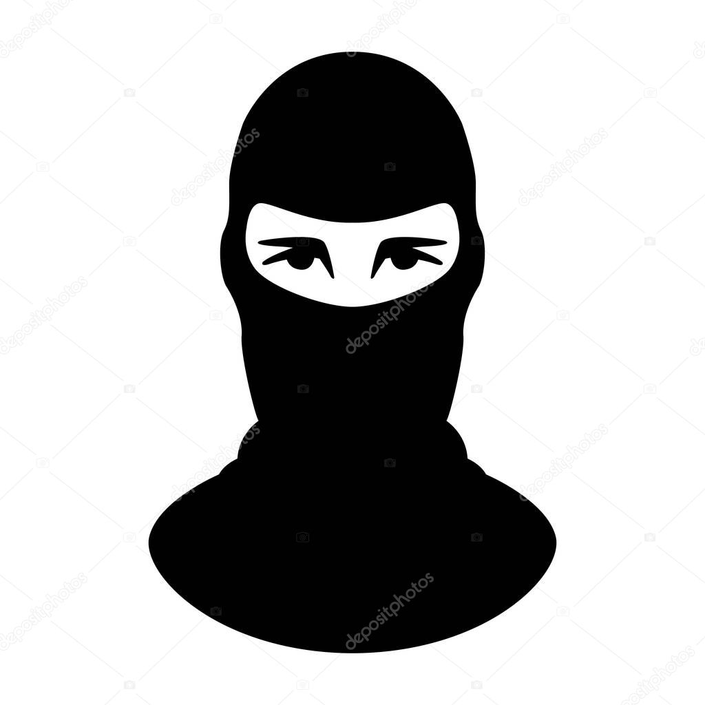 terrorist mask,vector illustration.flat style,front