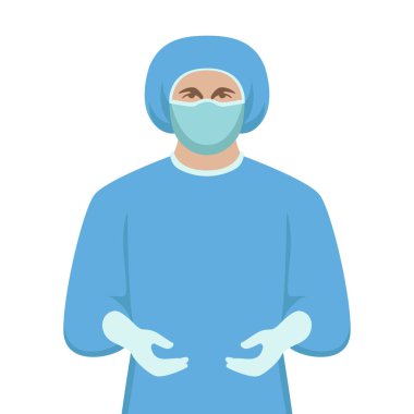 koruyucu giysiler, vektör çizim doktor ,  