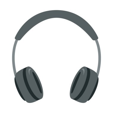 gri kulaklıklar, vektör çizim, stil düz