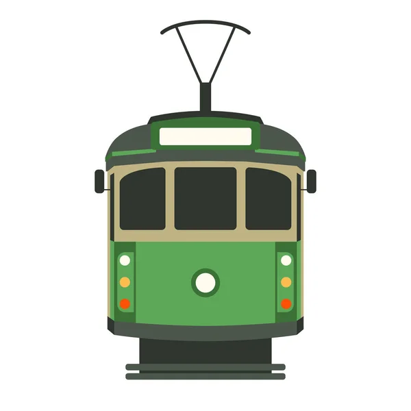 Rocznika tramwajowego, ilustracji wektorowych, płaski — Wektor stockowy