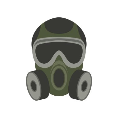 gaz maskesi, vektör çizim, düz 
