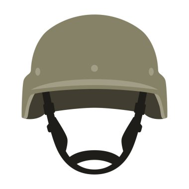 askeri kask, vektör çizim, düz stil