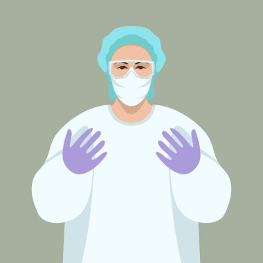 Doktor, vektör çizim ön 