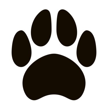 siyah siluet köpek ayak izi, vektör 