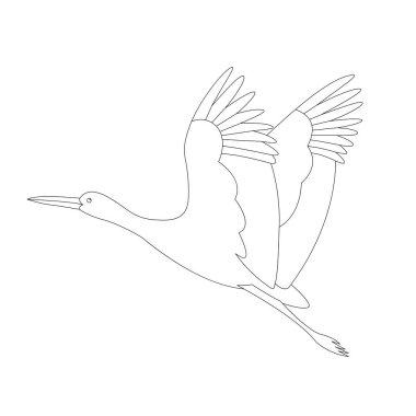 leylek kuş uçan vektör çizim