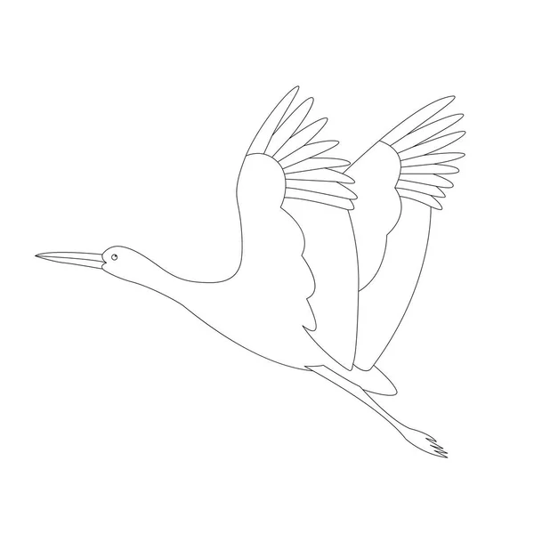 Cigüeña vuelo de aves, ilustración vectorial — Vector de stock