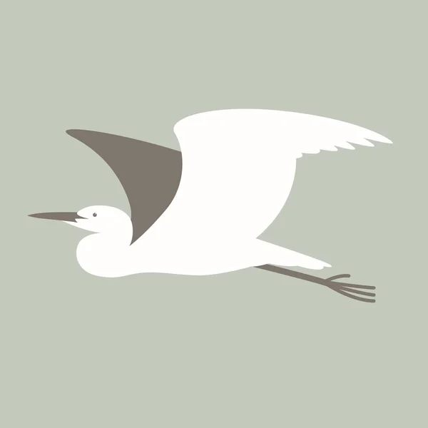 Héron volant, illustration vectorielle, vue de profil — Image vectorielle
