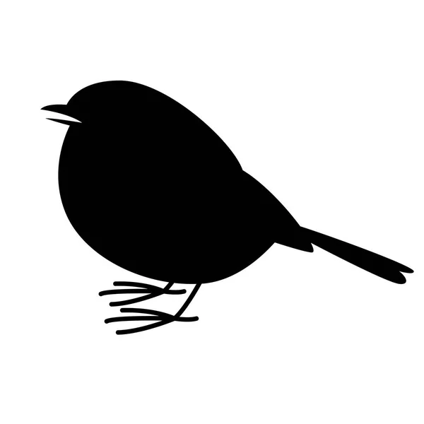 Robin vogel, vectorillustratie, zwarte silhouet , — Stockvector