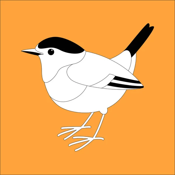 Robin pájaro vector ilustración, forro dibujar, perfil — Vector de stock