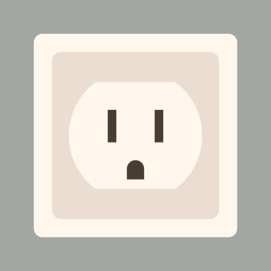 soket, vektör çizim, düz duvar 