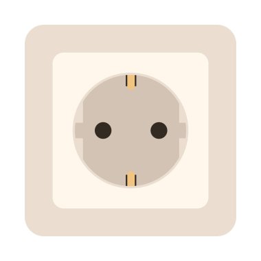 soket, vektör çizim, düz duvar