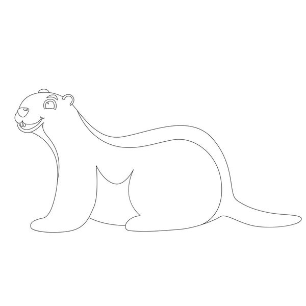 Dessin animé marmotte, illustration vectorielle, dessin de doublure  , — Image vectorielle