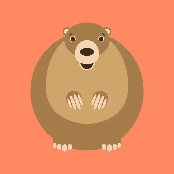 Cartoon marmot, vectorillustratie, vlakke stijl, — Stockvector