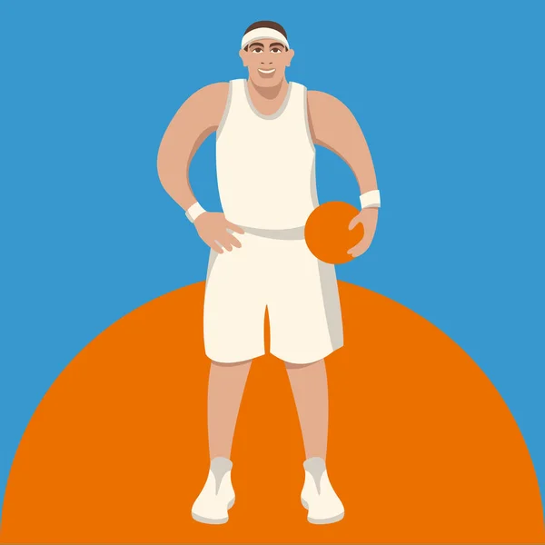 Basketbalspeler in actie vector illustratie — Stockvector