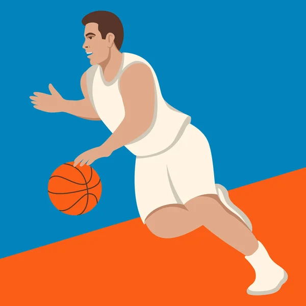 Basketbalspeler in actie vector illustratie , — Stockvector