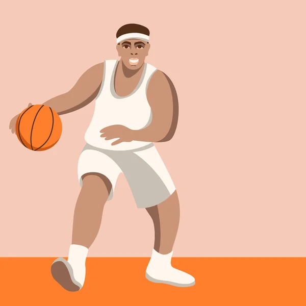 Basketbalspeler in actie vector illustratie , — Stockvector