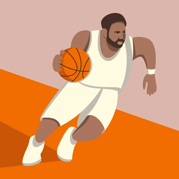 Basketbalspeler in actie vector illustratie , — Stockvector