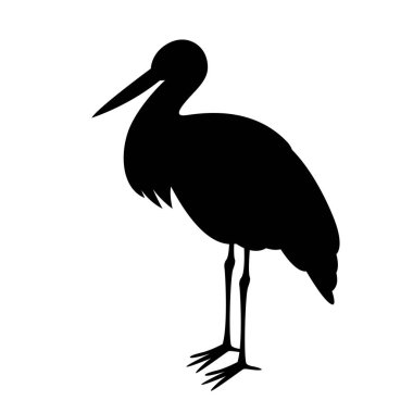 leylek stends, vektör çizim, siluet siyah