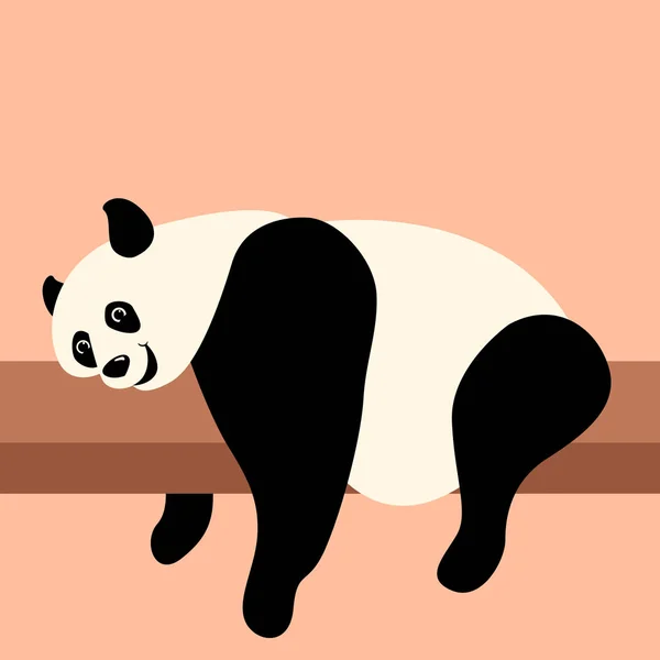 Miś Panda, wektor, ilustracja, płaski, profil — Wektor stockowy