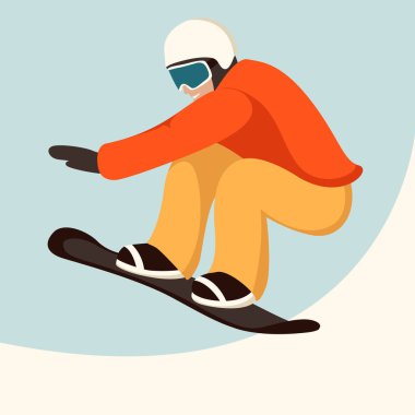 snowboard, vektör çizim, düz stil
