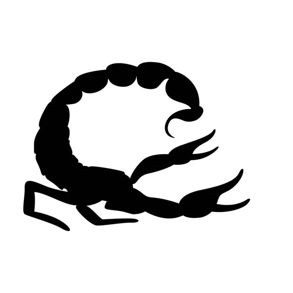 Skorpion-Vektorabbildung, schwarze Silhouette, Profil — Stockvektor